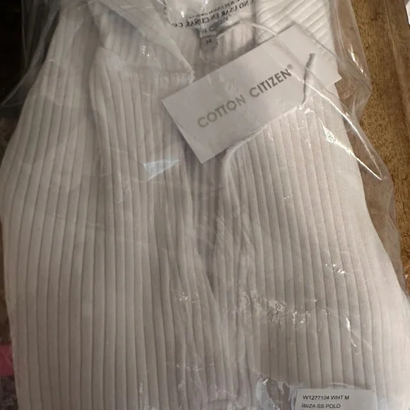 Cotton Citizen Short Sleeve‎ Ibiza Polo shirt, NWT, Size Medium, Classic White - Picture 7 of 7